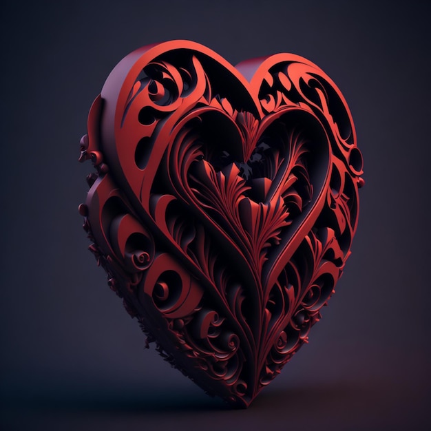 progettazione dell'illustrazione 3d del cuore di San Valentino