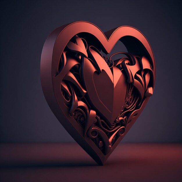 progettazione dell'illustrazione 3d del cuore di San Valentino