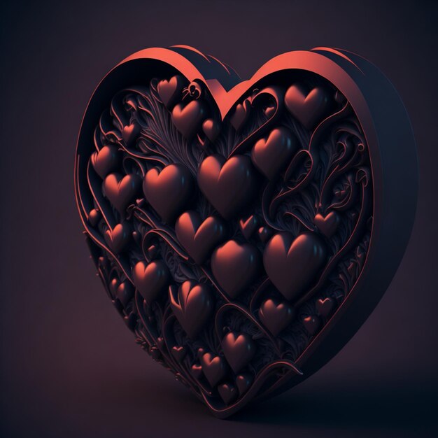 progettazione dell'illustrazione 3d del cuore di San Valentino