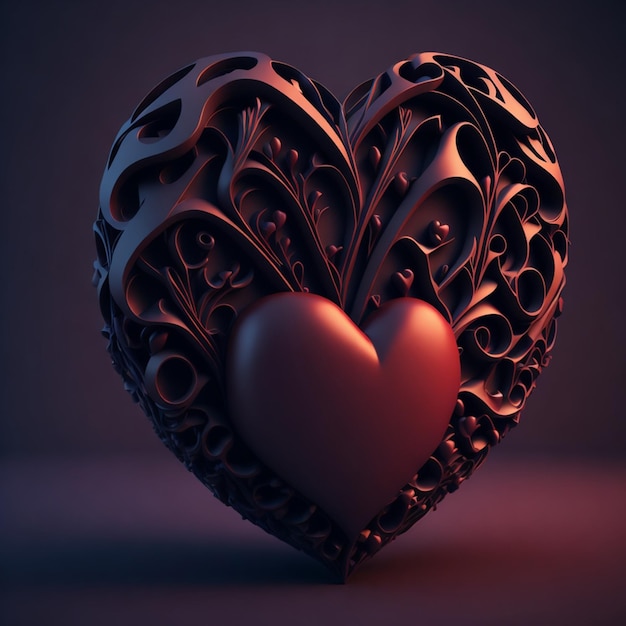 progettazione dell'illustrazione 3d del cuore di San Valentino