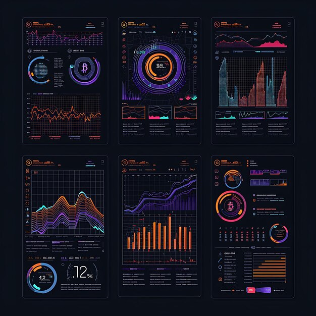 Progettazione della schermata del saldo del conto di criptovaluta con statistiche del portafoglio annunci banner poster flyer art