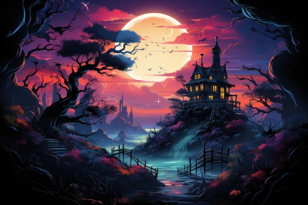 Progettazione dello sfondo di Halloween Illustrazione del tema di Halloween Creativo nuovo design professionale