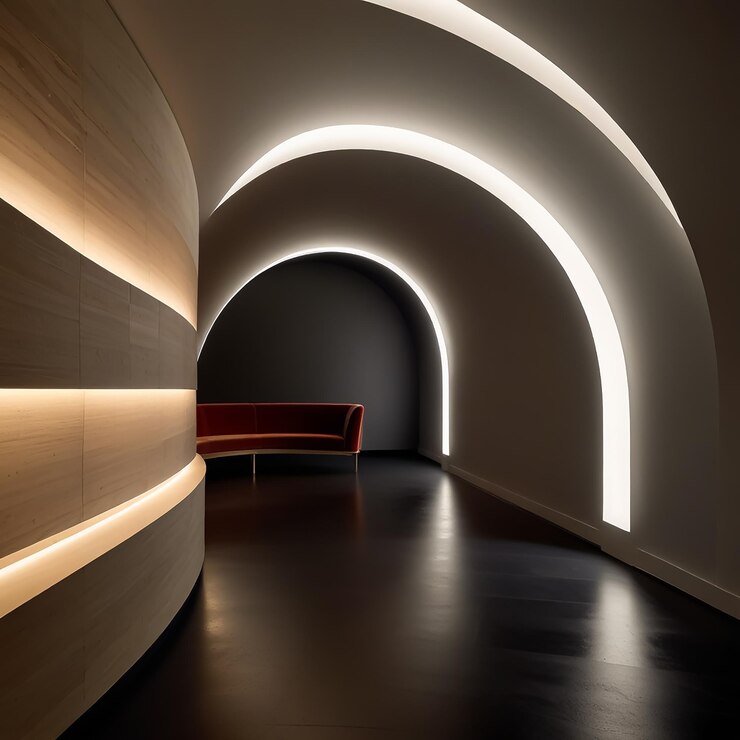 progettazione di illuminazione liscia a una curva