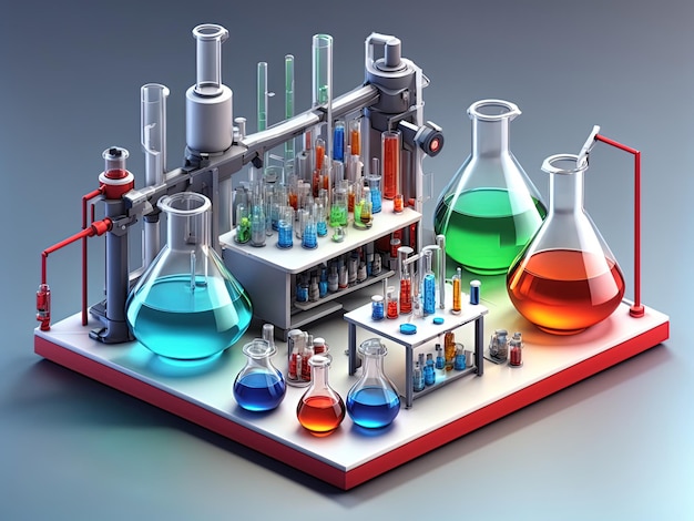 Progettazione di laboratori 3D isometrici per la ricerca chimica e biologica Creazione sicura ed efficiente