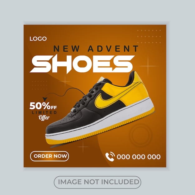 Progettazione di modelli di social media per scarpe.