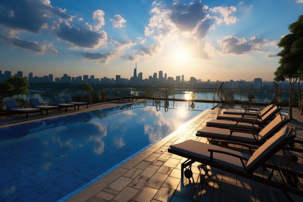 progettazione di piscine sul tetto fotografia pubblicitaria professionale