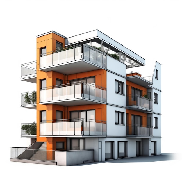 progettazione di rendering 3D dell'edificio