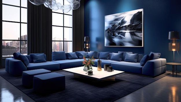 progettazione interiore futuristica del soggiorno