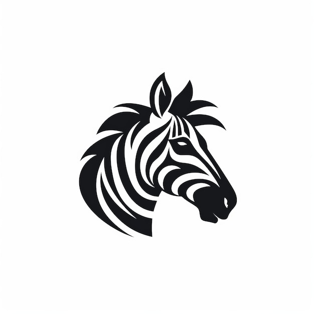 Progettazione minimale del logo della testa di zebra