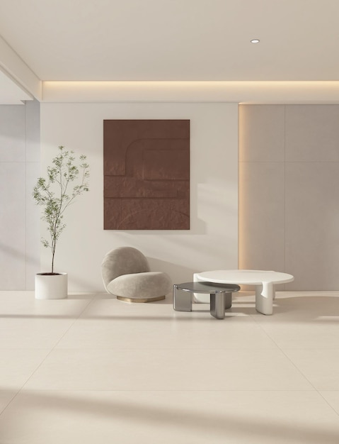 Progettazione minimalista del soggiorno