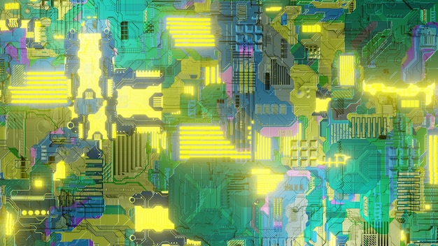 Progettazione senza cuciture del fondo della carta da parati dell'illustrazione di tecnologia del chipset della scheda madre