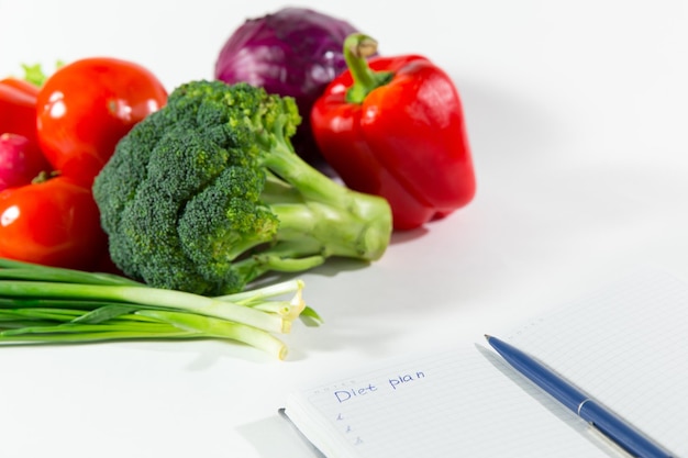 Programma di dieta di nutrizione organica verdure fresche