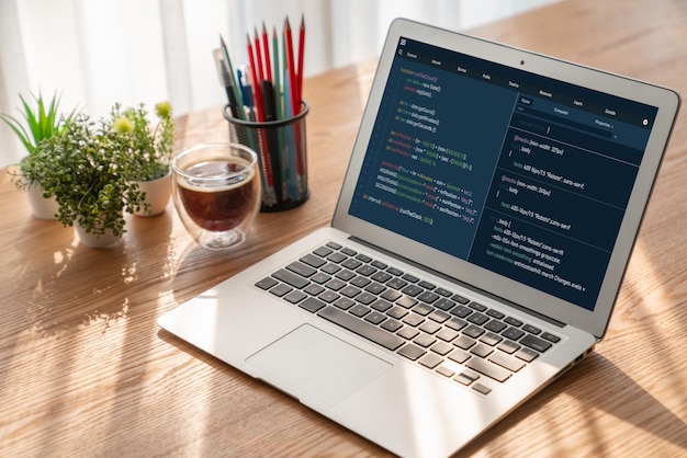 Programmazione dello sviluppo di software sullo schermo del computer per applicazioni di moda