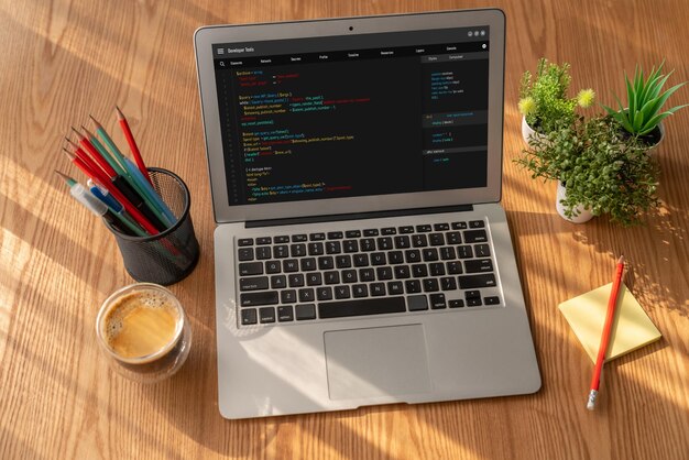 Programmazione dello sviluppo di software sullo schermo del computer per applicazioni di moda