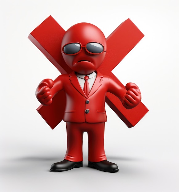 Proibire l'ingresso un concetto di divieto 3D con un segno x rosso un avvertimento virtuale che simboleggia l'accesso limitato per banner e siti web che garantisce la sicurezza e il controllo digitali in un design visivamente impactante