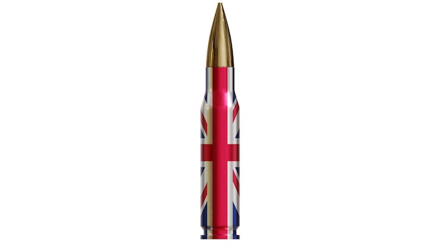 Proiettili con copertina di bandiera Regno Unito