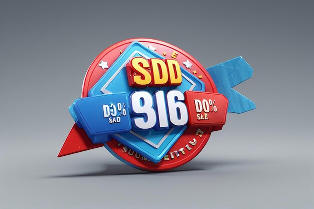 Promozione del distintivo di sconto 3D