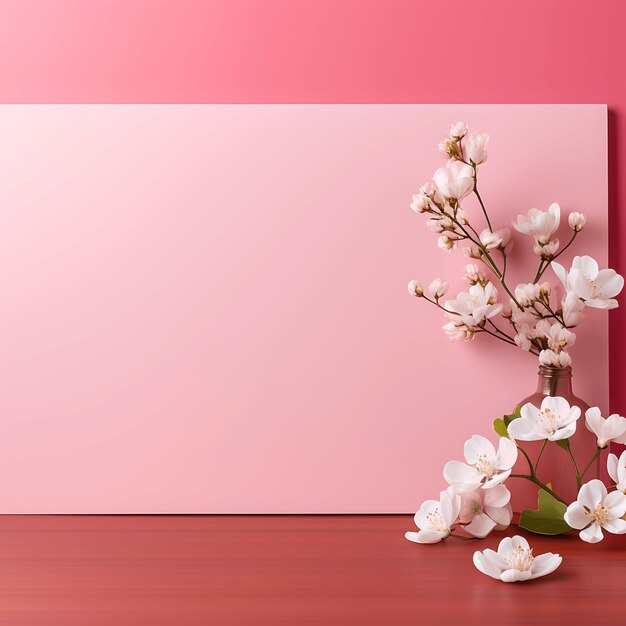 promozione del podio rosa con un fiore