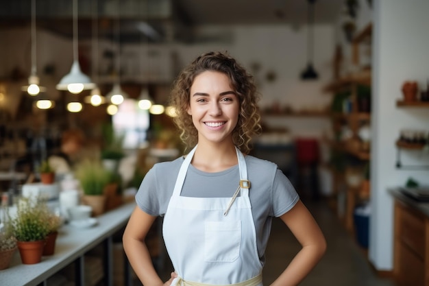 Proprietaria donna piccola impresa Piccolo negozio Genera Ai