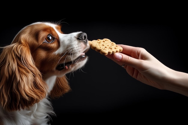 Proprietario e cane divertente con una sorpresa