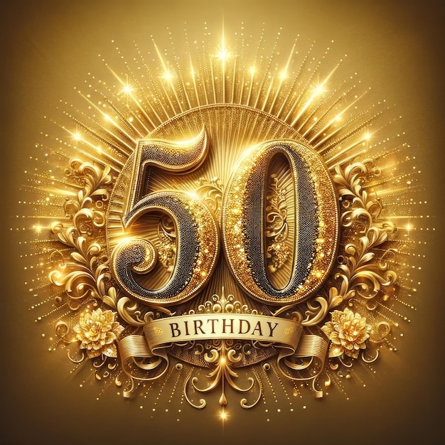 Prospero Golden 50th Birthday Celebration Design (Disegno per la celebrazione del 50° compleanno d'oro)