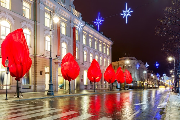 Prospettiva di Natale Gediminas, Vilnius, Lituania