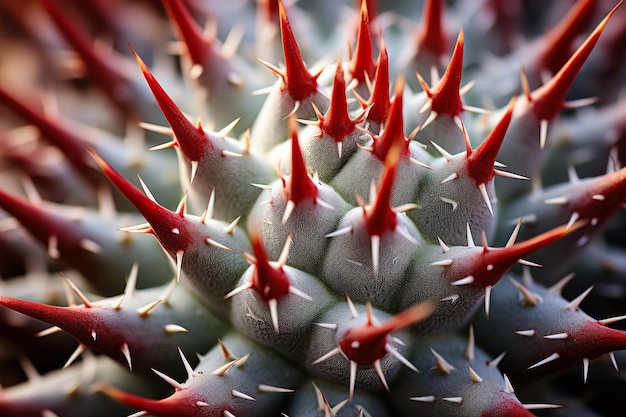 Prossimi piani estremi che rivelano le texture e i modelli unici dei cactus del deserto