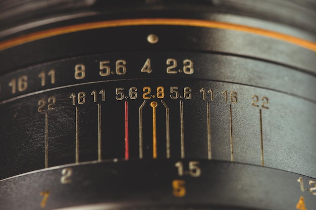 Prossimo piano dei numeri sulla telecamera