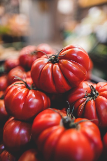 Prossimo piano dei pomodori