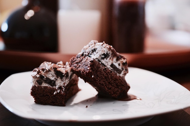 Prossimo piano del dessert nel piatto