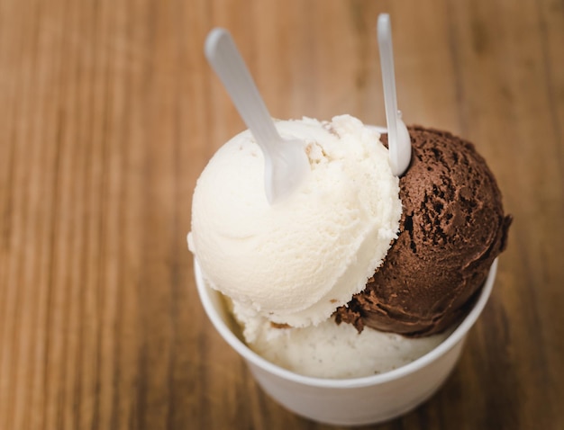 Prossimo piano del gelato servito a tavola