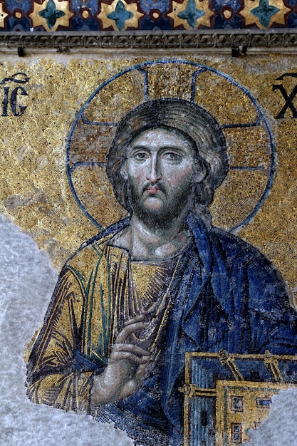 Prossimo piano del mosaico di Hagia Sophia