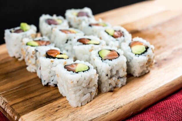 Prossimo piano del sushi