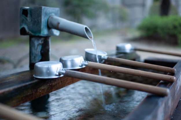 Prossimo piano della fontana d'acqua