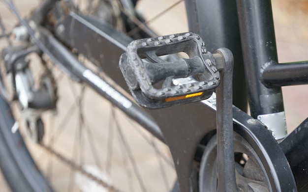 Prossimo piano della ruota di una bicicletta