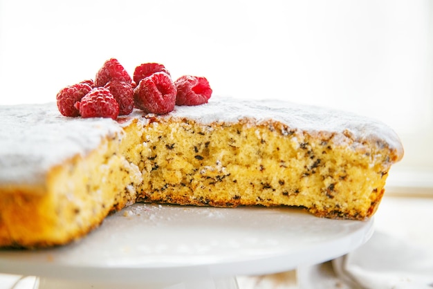 Prossimo piano della torta sul piatto