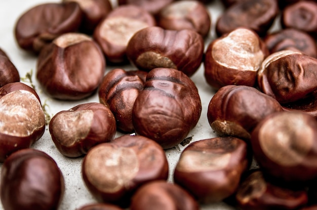 Prossimo piano delle castagne