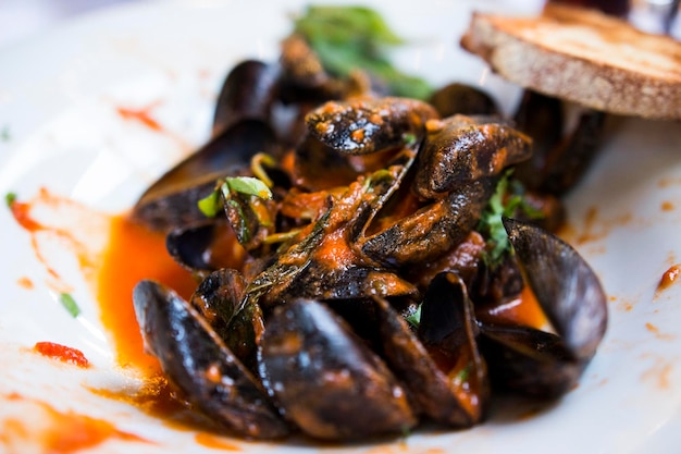 Prossimo piano delle cozze