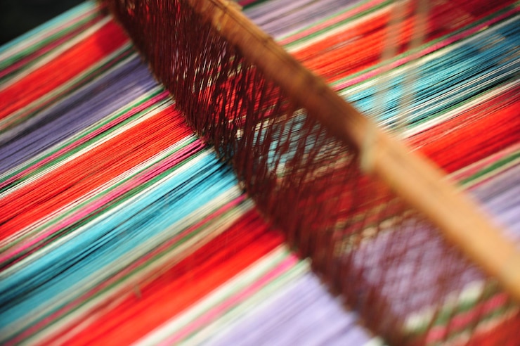 Foto prossimo piano di fili multicolori