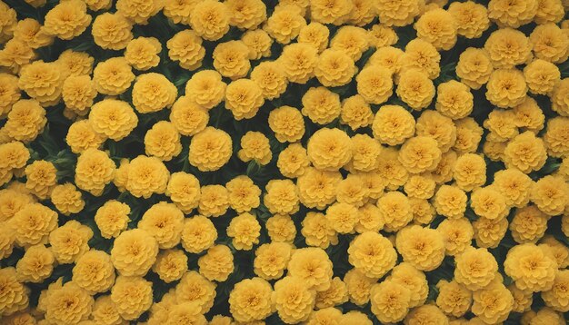 Prossimo piano di un fiore giallo o di una fiore di marigold sullo sfondo