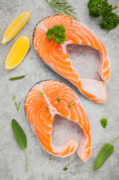 Prossimo piano di una fetta di salmone