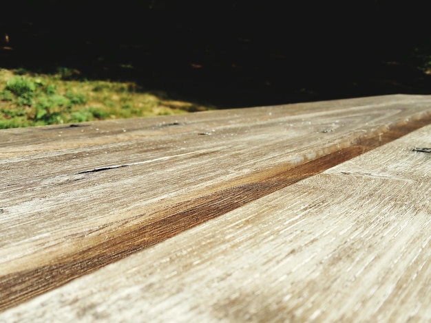 Prossimo piano di una panchina di legno