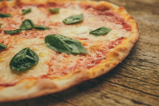 Prossimo piano di una pizza