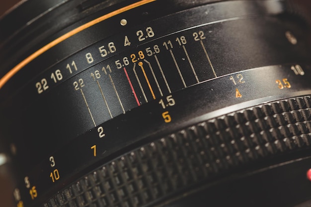 Prossimo piano di una telecamera d'epoca