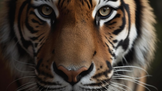 Prossimo piano su una tigre fotografia professionale ultra dettagliata