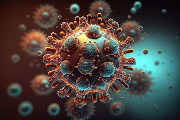 Protezione da infezioni da ceppi virali e precauzioni contro le malattie Influenza respiratoria da coronavirus come ceppo pericoloso di influenza in caso di pandemia Virus microscopico