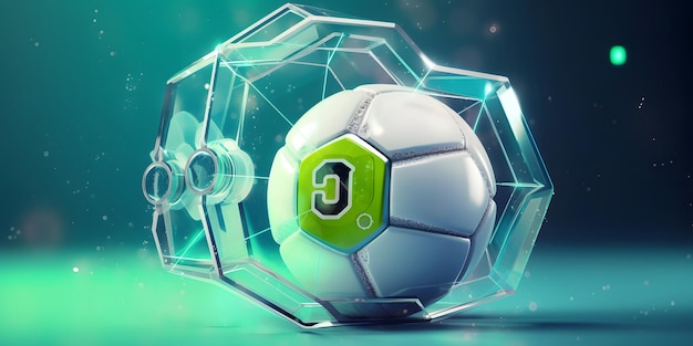 Protocollo di sicurezza Logo 3D sfondo calcio