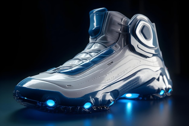 Prototipo di future sneaker con led con un design del modello futuristico moderno minimalista generato ai generato