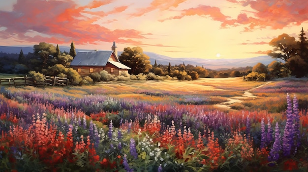 Provenza al mattino Un dipinto ispirato dalla fede di un paesaggio colorato