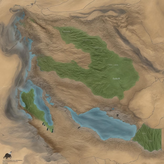 Provincia del Khorasan settentrionale dell'Iran Mappa satellitare a bassa risoluzione Posizioni e nomi delle principali città
